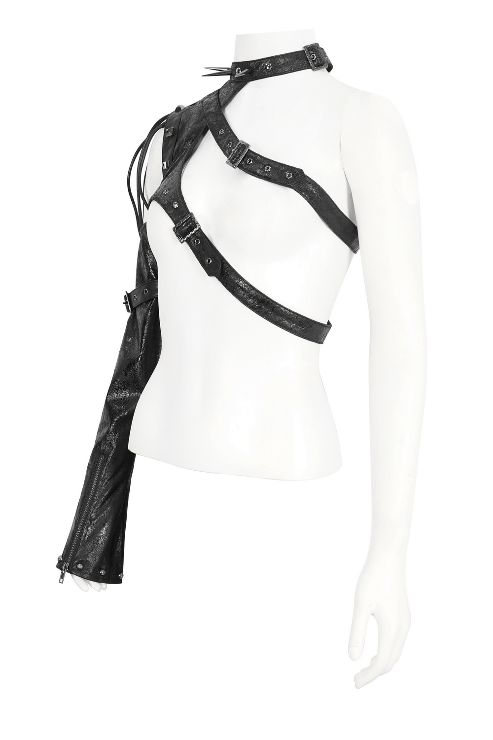 Gothic Buckled One Shoulder Accessory for Bold Outfits