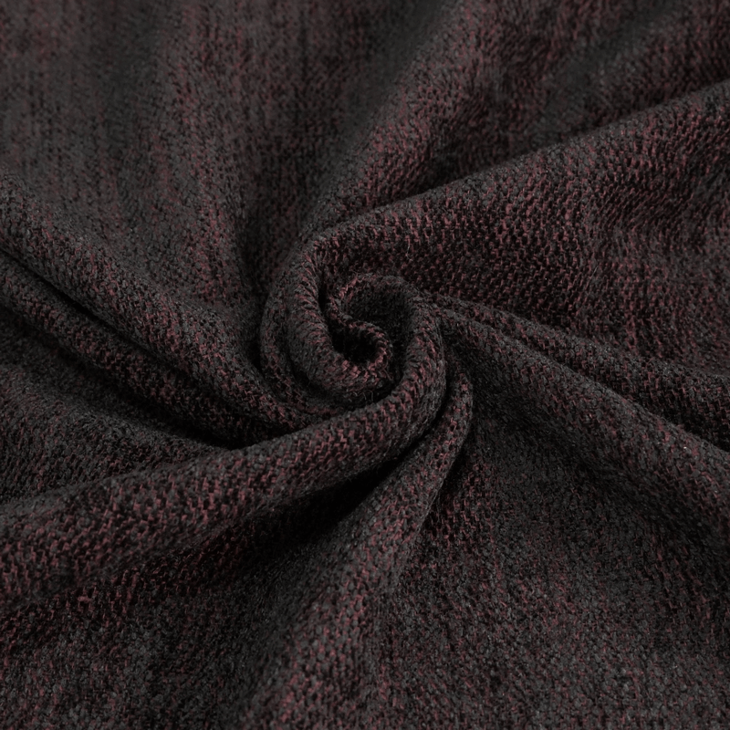 Close-up of luxurious burgundy fabric, perfect for gothic style garments like coats.