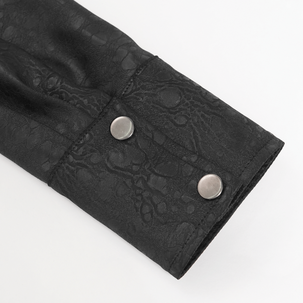 Chemise en chaîne gothique avec boucles en métal et design texturé