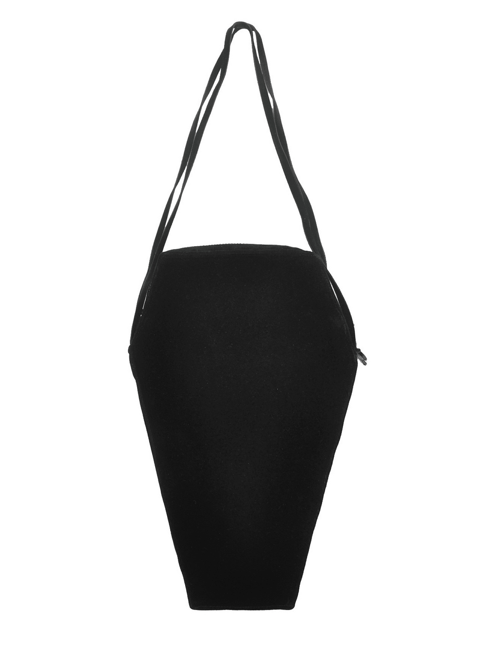 Gothic coffin shoulder bag in sleek black with adjustable straps for dark aesthetic lovers.