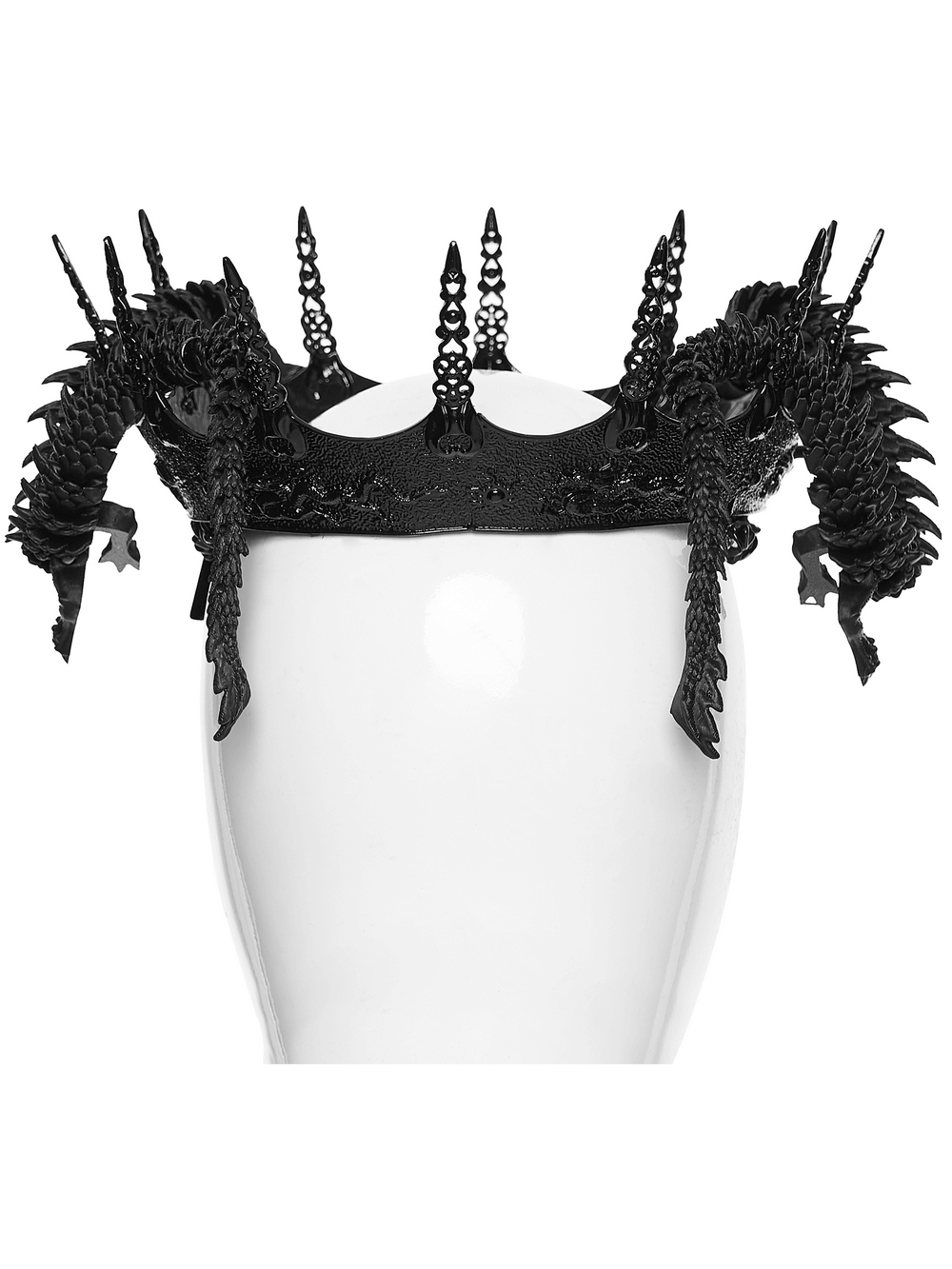 Gothic Coiling Dragon Crown with Crystal Columns featuring stunning dragon design and intricate textures.