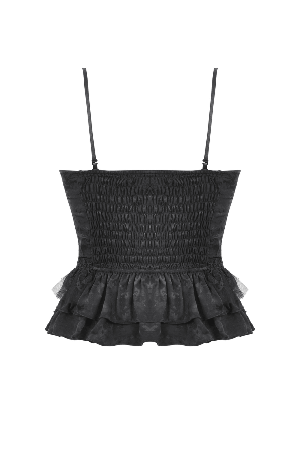 Gothic Corset Top with Lace and Polka Dot Detailing