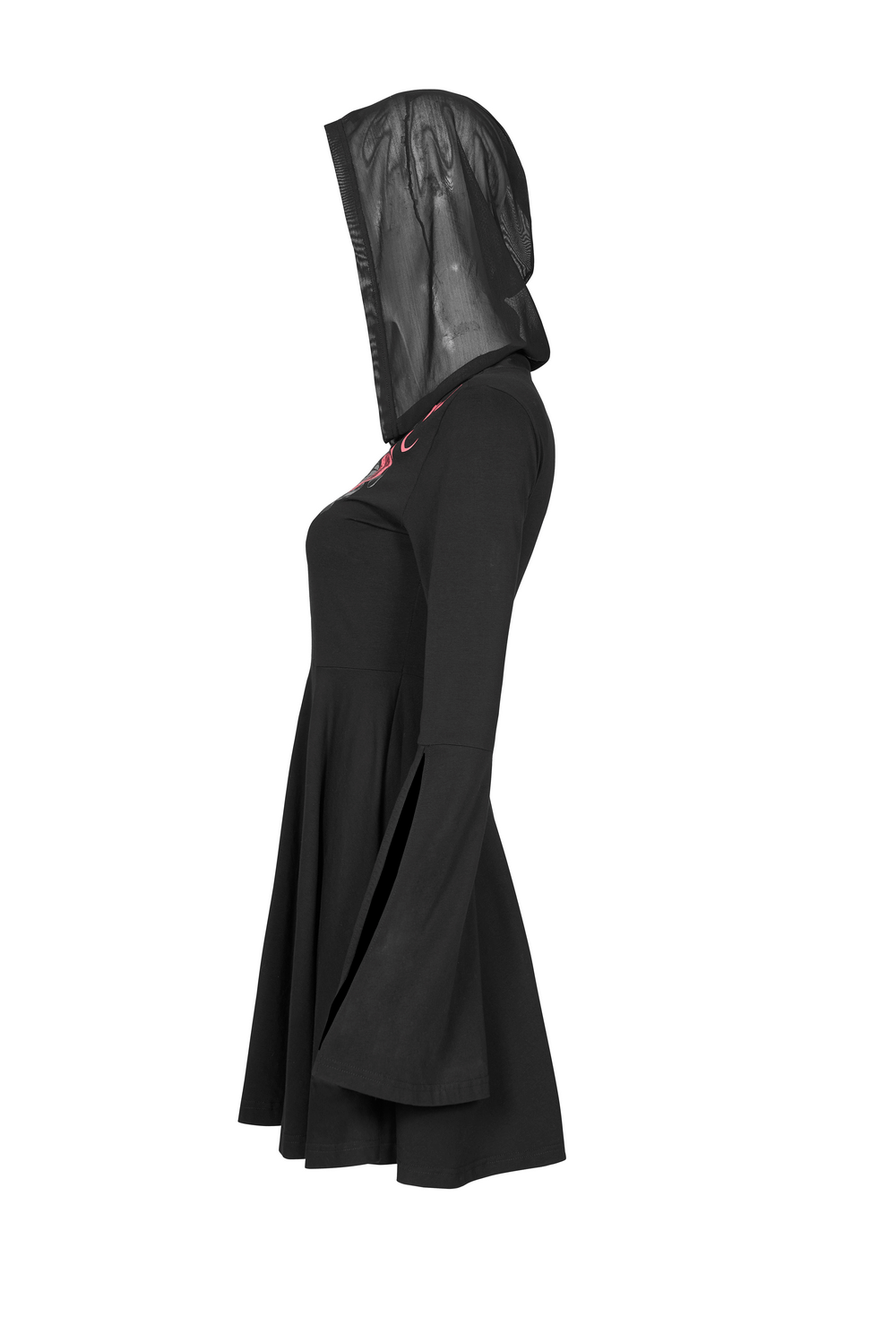 Gothic Deep V-Neck Dress with Poppy and Snake Print