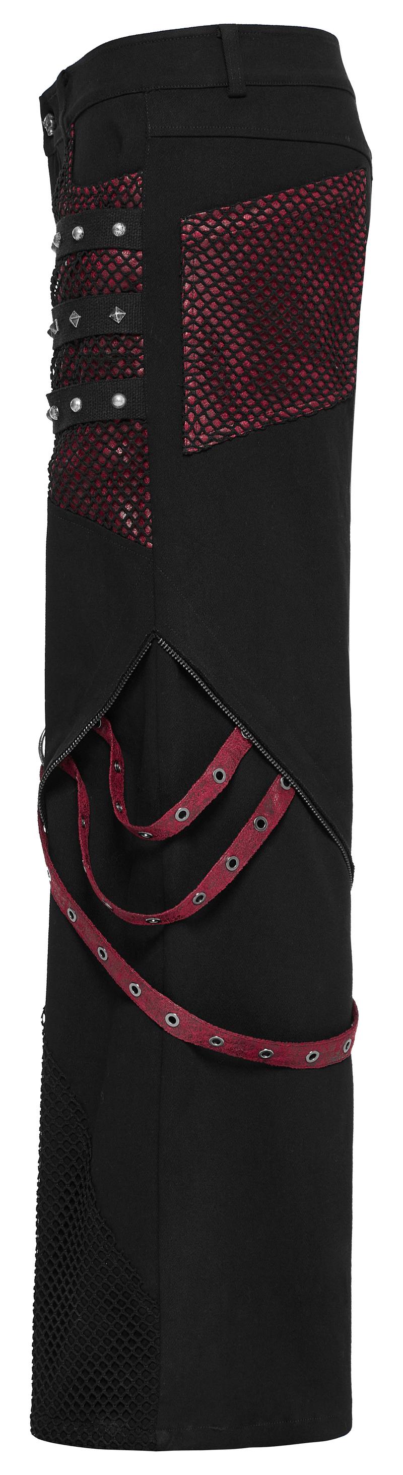 Gothic Detach-Strap Mesh Panel Trousers for Men - HARD'N'HEAVY