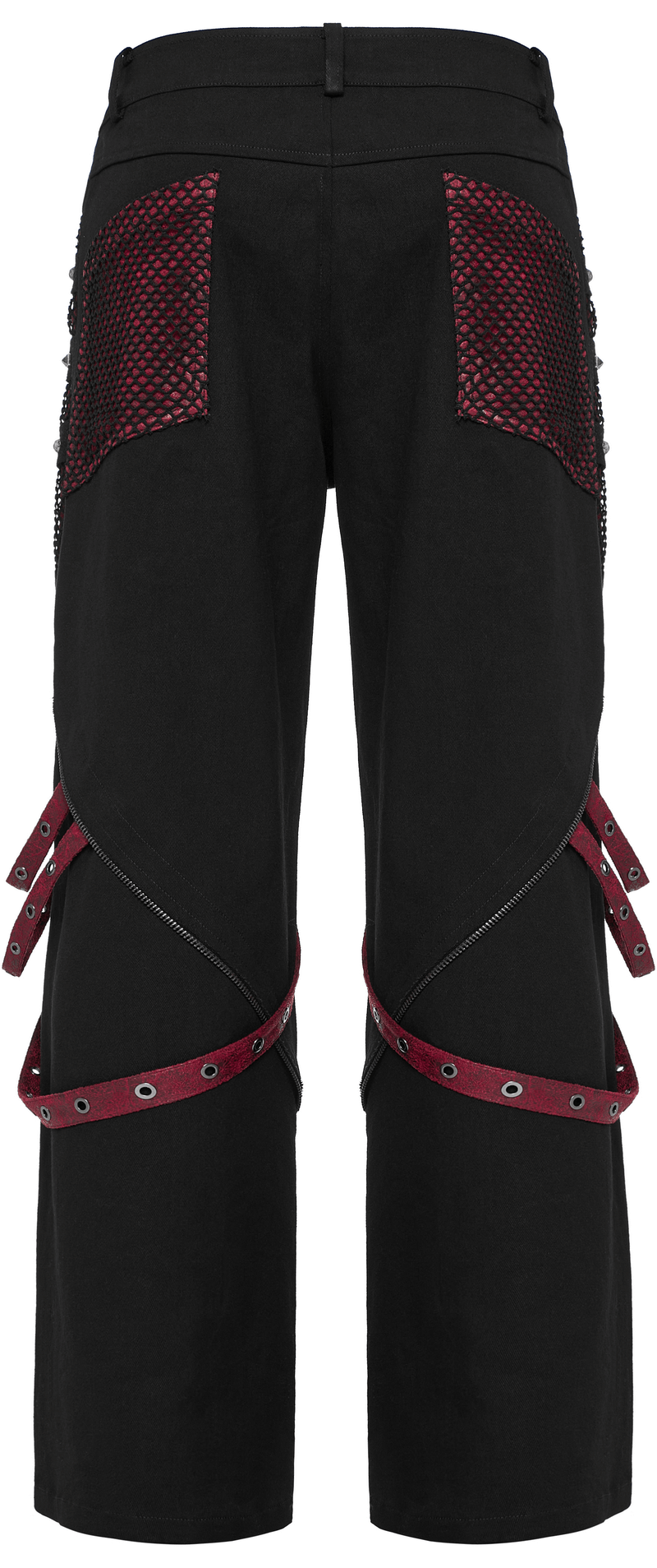 Gothic Detach-Strap Mesh Panel Trousers for Men - HARD'N'HEAVY