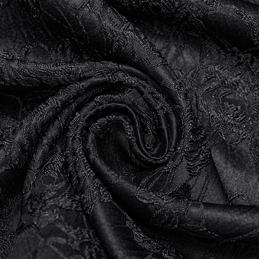 Gothic jacquard fabric with intricate patterns, highlighting the texture of the Detachable Jacquard Vest's elegant design.