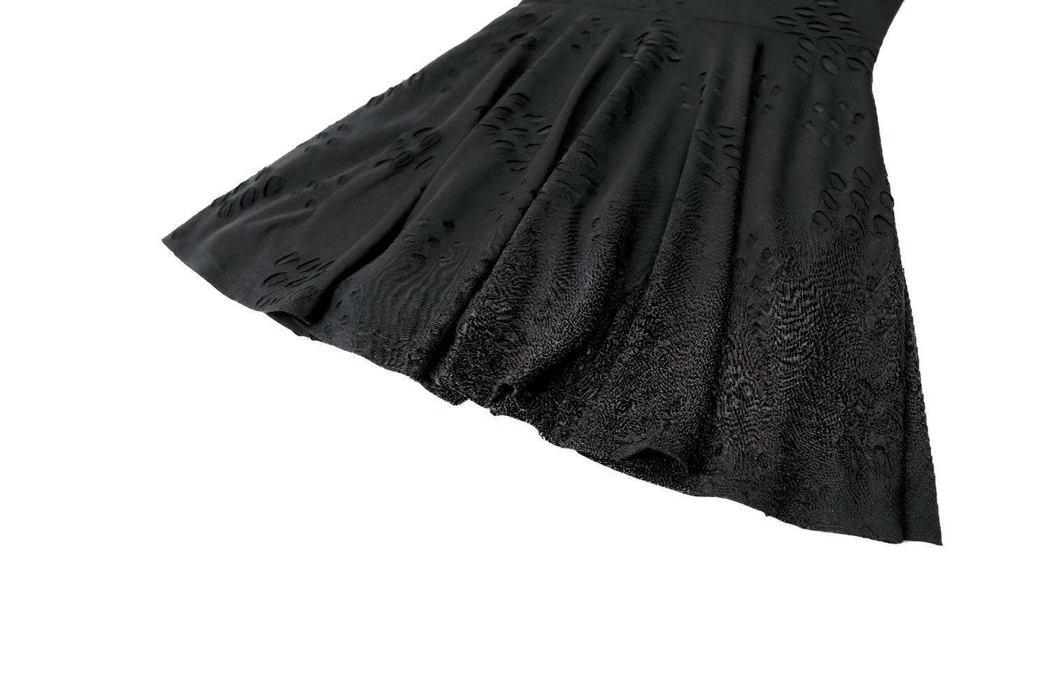 Gothic Distressed Mini Dress with Harness Straps and Rings black skater skirt with textured cutouts