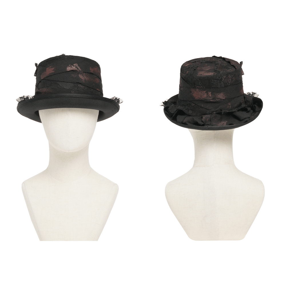 Gorra Gótica con Orejas de Gato y Cadenas con Tachuelas