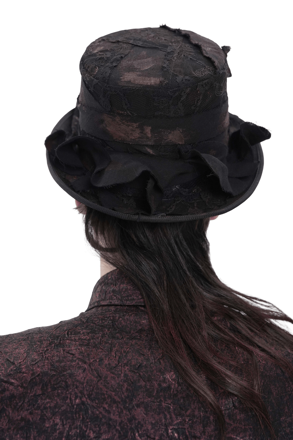 Gorra Gótica con Orejas de Gato y Cadenas con Tachuelas