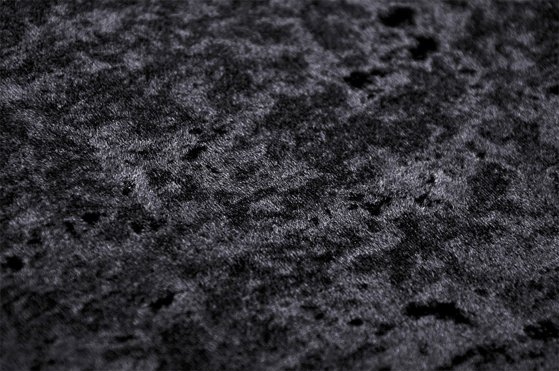 close-up of black velvet fabric showcasing texture for Gothic Dramatic Black Velvet Lace Asymmetrical Dress