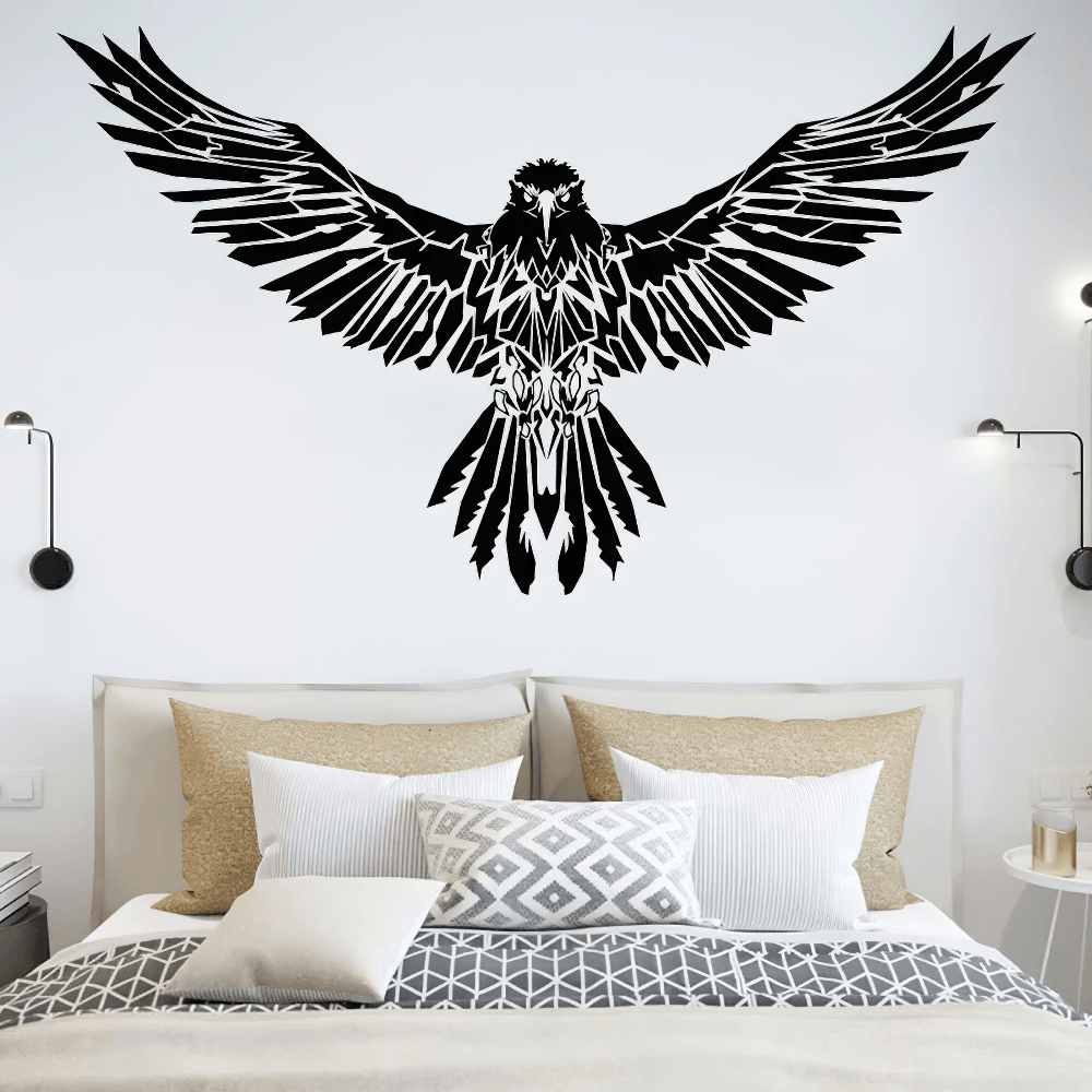 Autocollant en vinyle aile d’aigle gothique pour décoration intérieure sombre