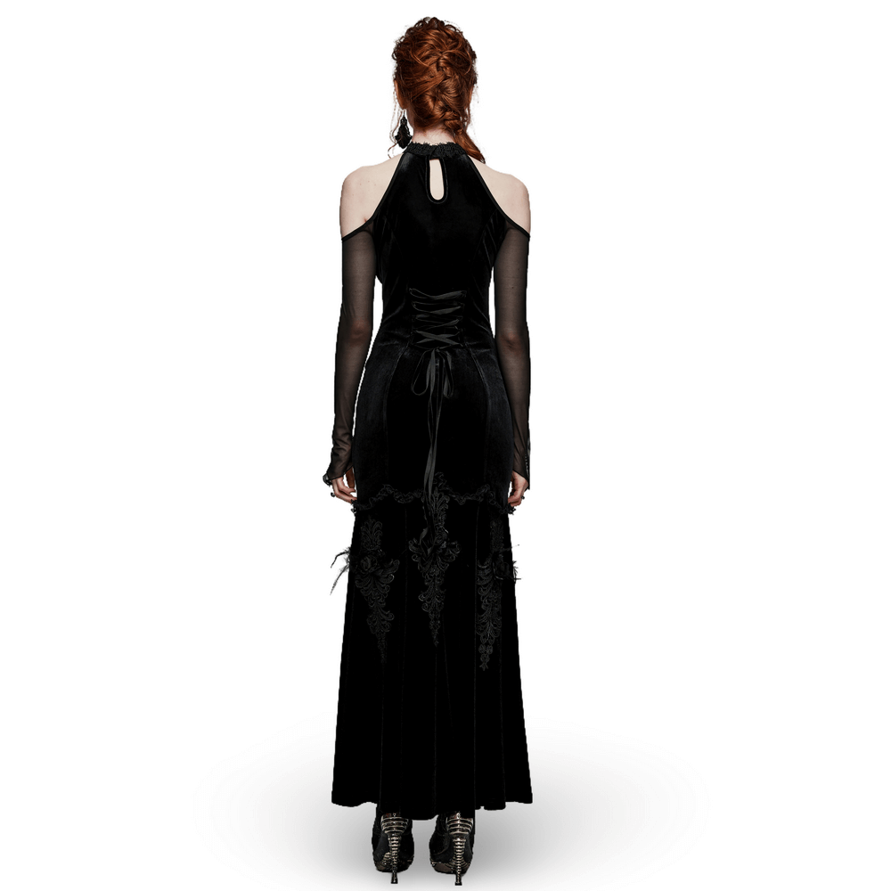 Gothic Elegance Velvet Gown Women's Long Dress
