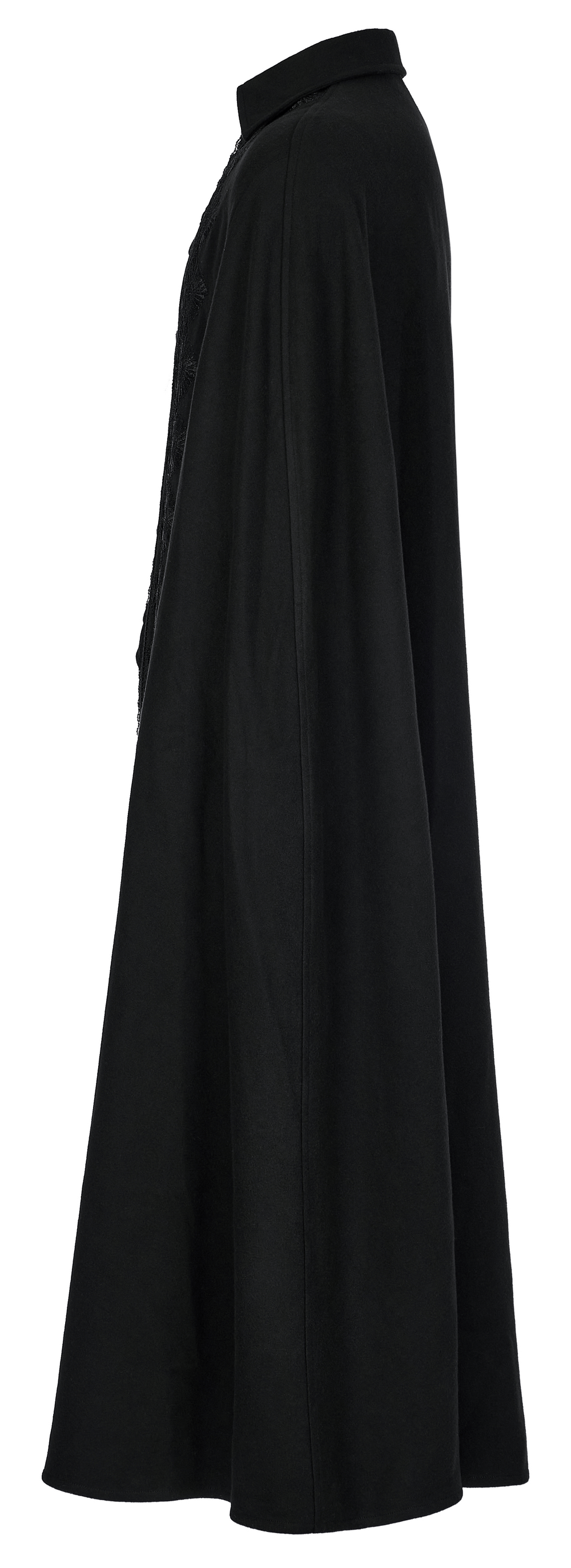 Gothic Elegant Lace-Trimmed Long Cloak for Men - HARD'N'HEAVY