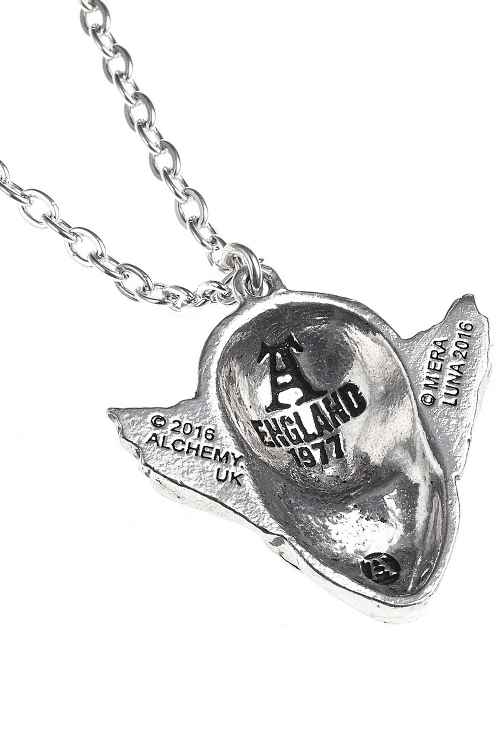 Gothic Evil Clown Pendant Necklace in Fine English Pewter with 3D clown head design and chain.