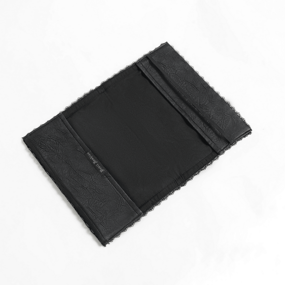 Gothic Evil Eye Notebook Cover with Studded Black Lace Trim