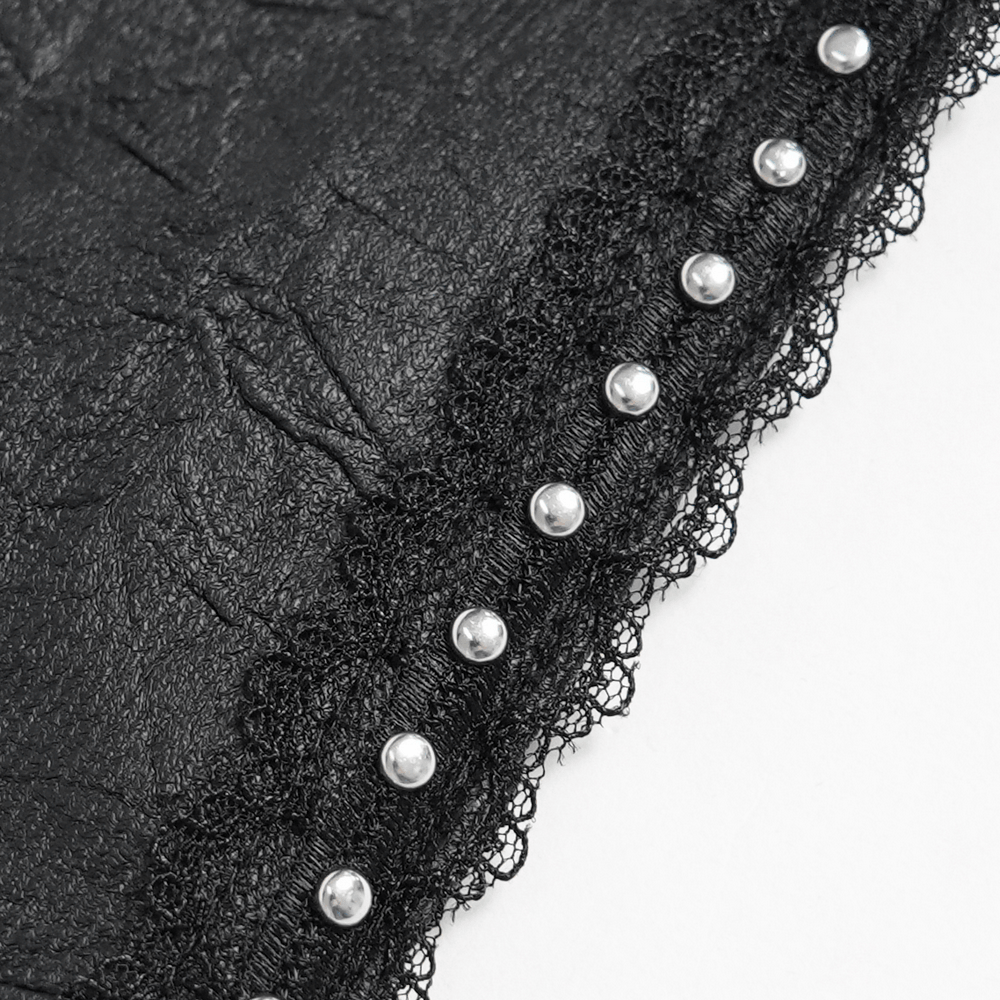 Gothic Evil Eye Notebook Cover with Studded Black Lace Trim