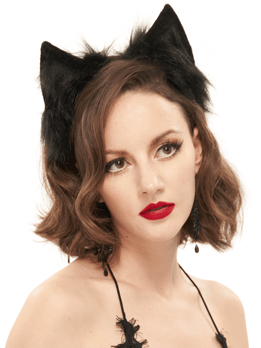 Gothic Faux Fur Cat Eears Headdress / Sexy Head Accessories for Women - HARD'N'HEAVY