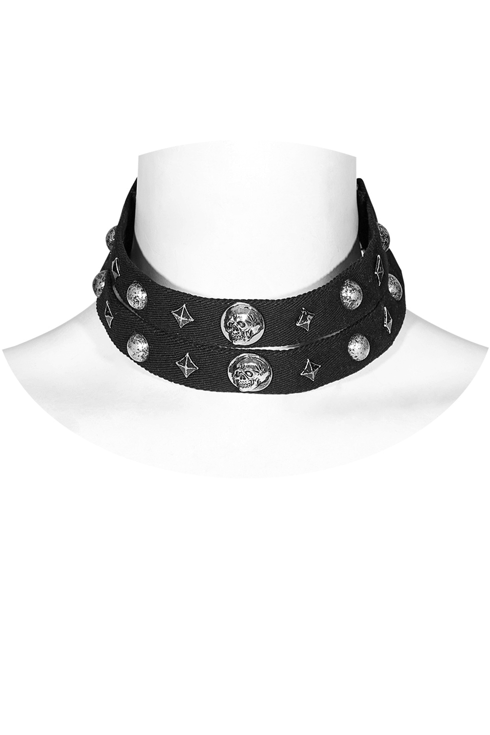 Gothic Female Double Neckwear with Skulls and Stars