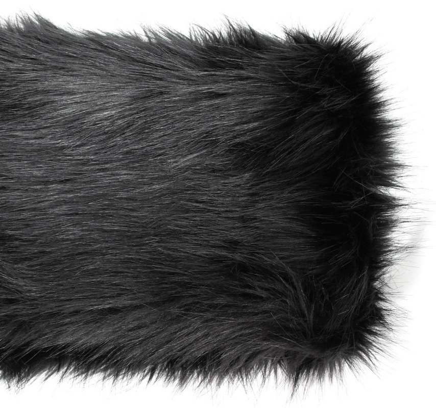 Luxurious black fur collar insert for vintage gothic women's coats, adding elegance and warmth to your style.