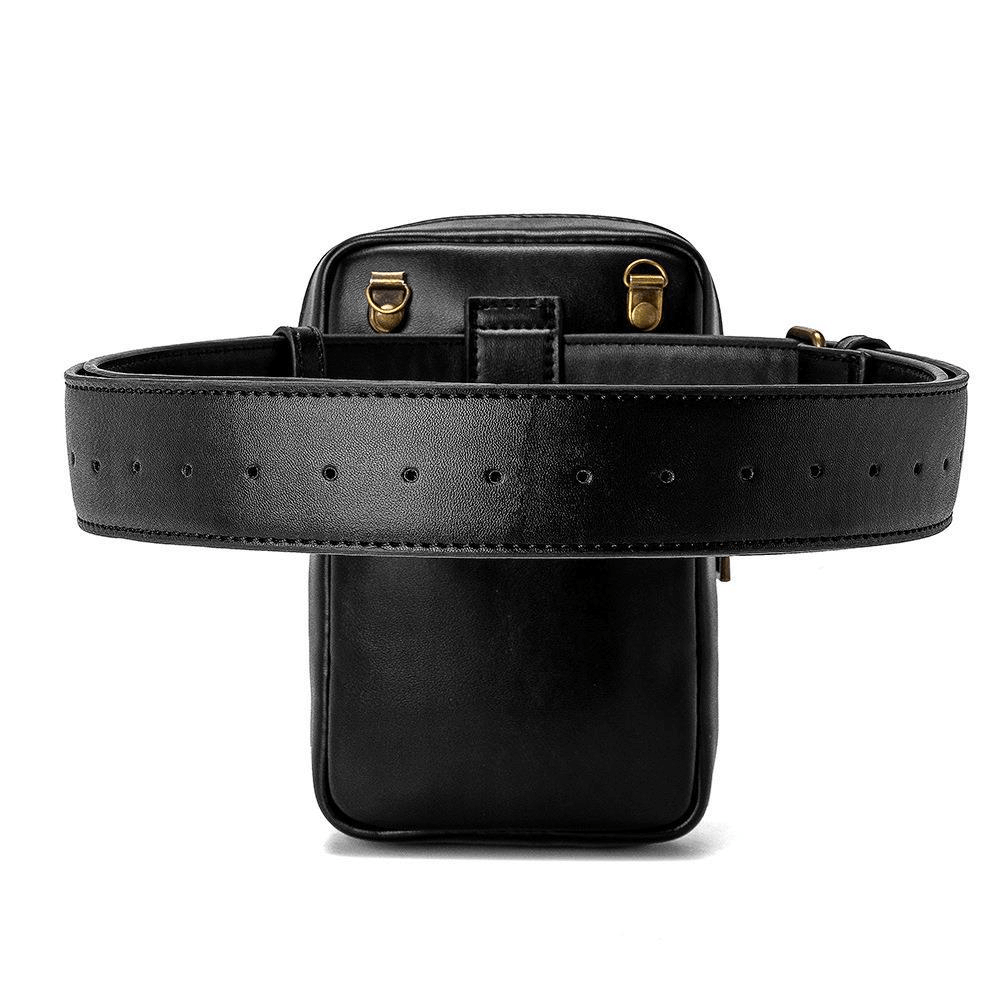 Gothic Female Outdoor Cellphone Waistbag with Skull and Rivets - HARD'N'HEAVY
