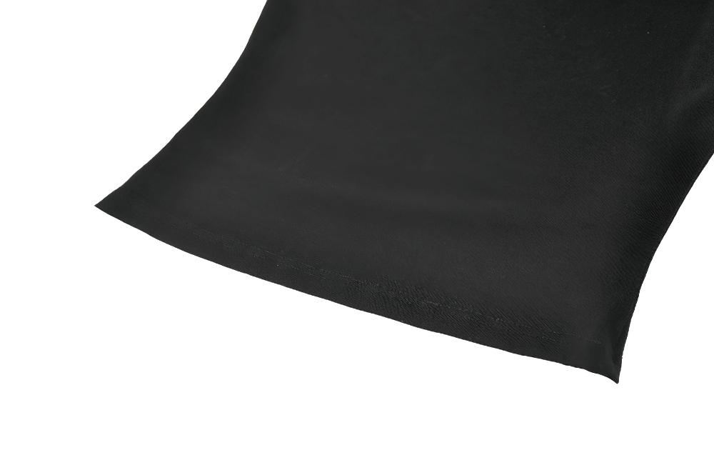Gothic Fishnet Cutout Sleeveless Mock Neck Top fabric detail showcasing black stretch material.