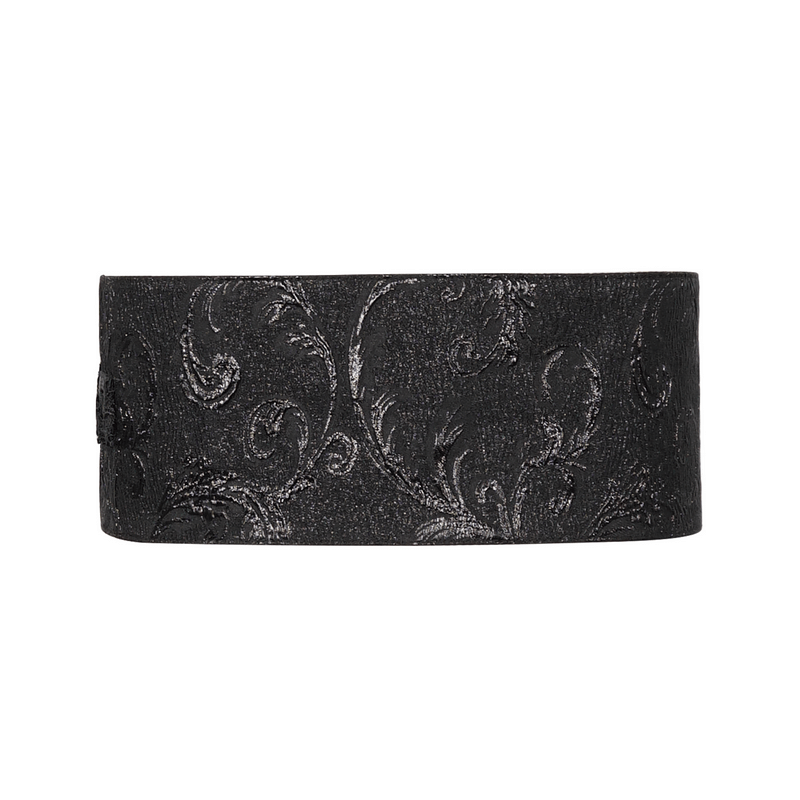 Gothic floral adjustable black wide belt for women, perfect punk accessory with vintage print design.