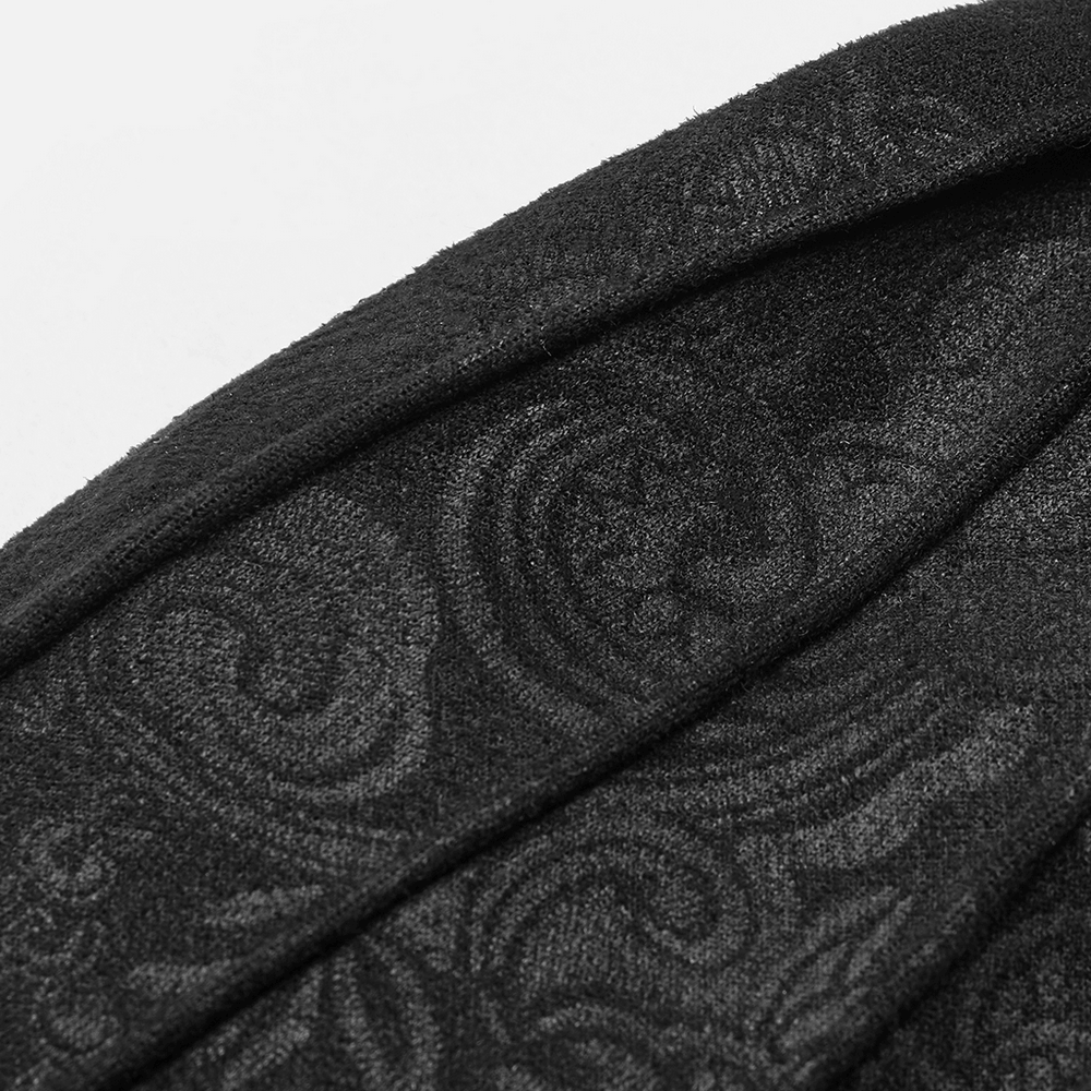 Gothic Floral Lace Gloves with Ornate Buckle Pair