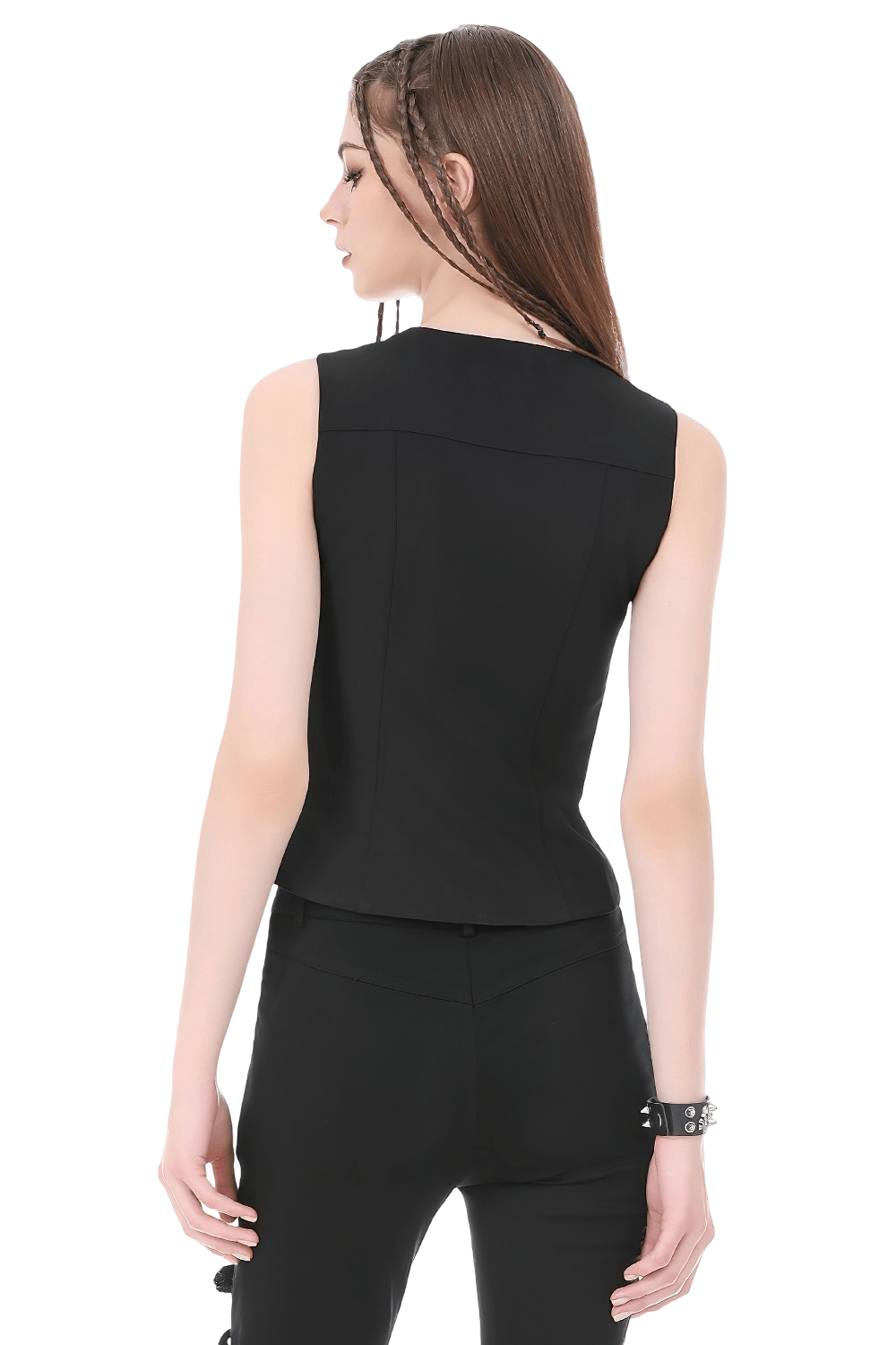 Gothic Harness Cutout Fitted Tank Top for Women