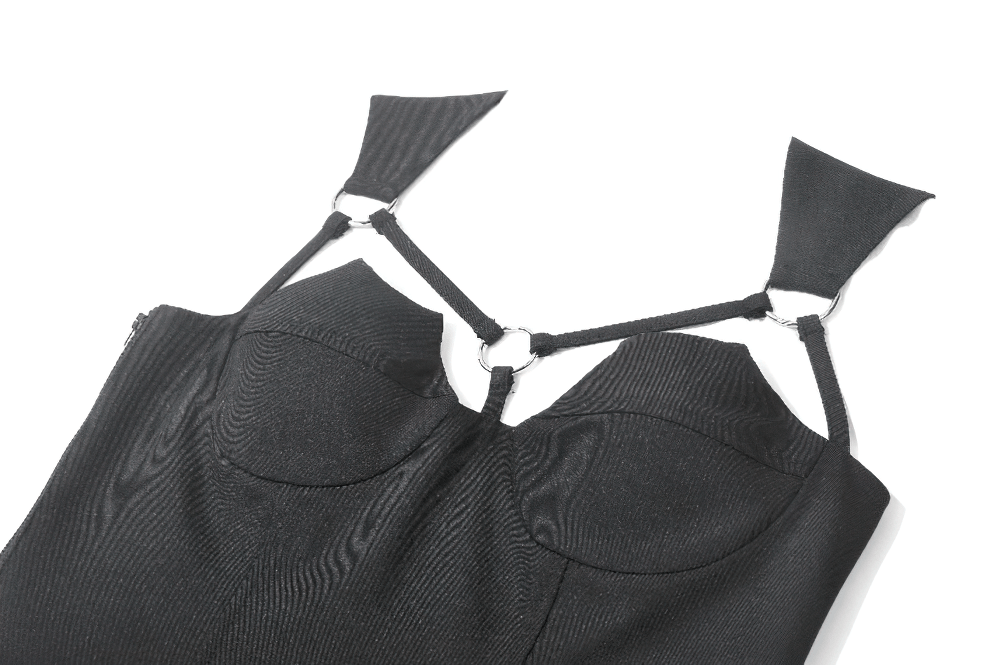 Gothic Harness Cutout Fitted Tank Top for Women