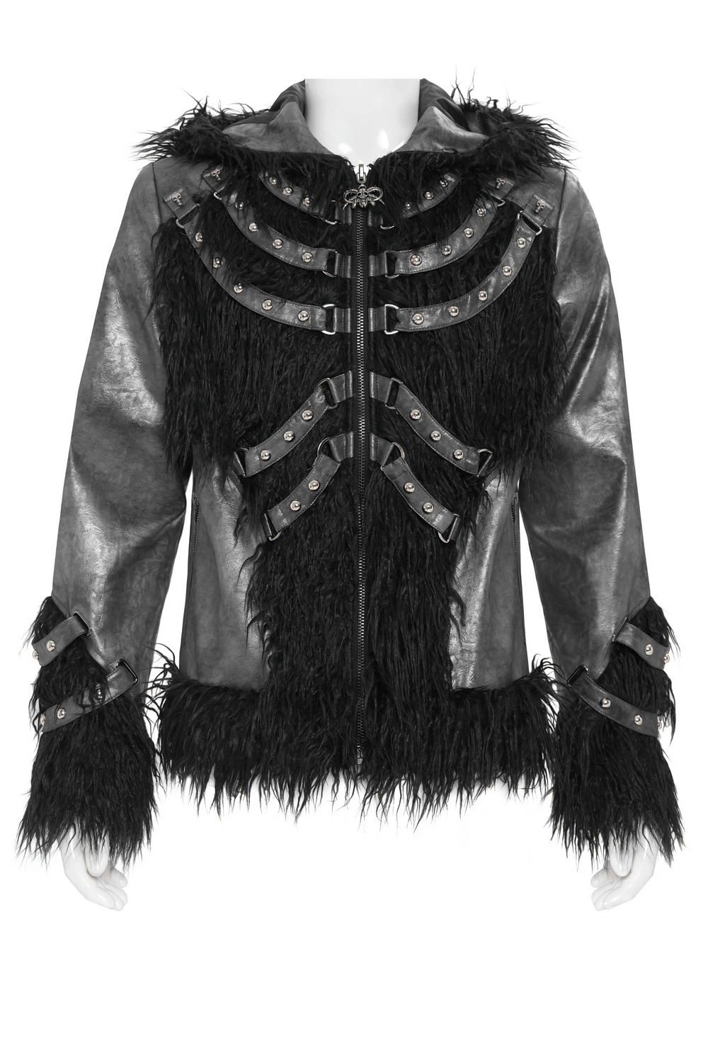 Viktorianischer gotischer Brokatfrack mit weinrotem Samtbesatz