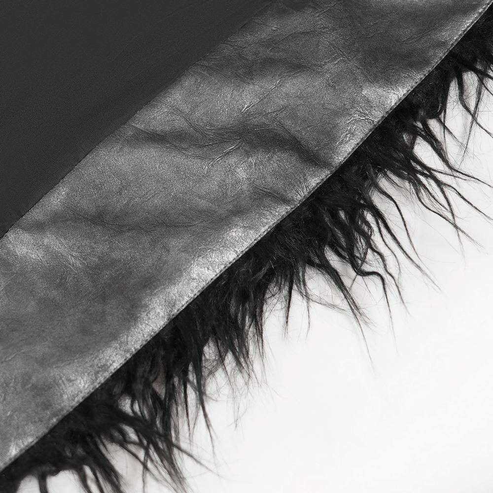 Viktorianischer gotischer Brokatfrack mit weinrotem Samtbesatz