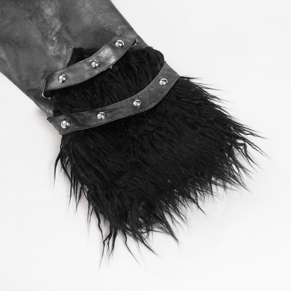 Viktorianischer gotischer Brokatfrack mit weinrotem Samtbesatz