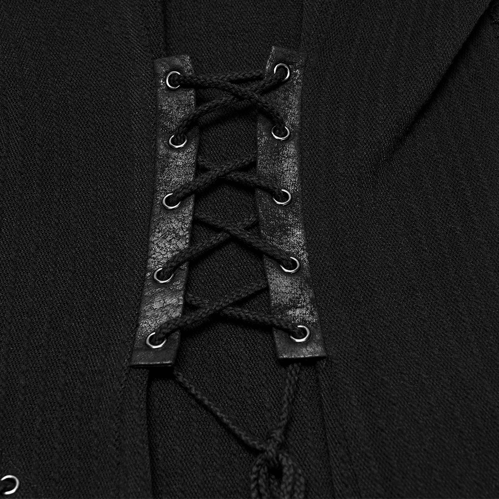 Gothic-Strickkleid mit Kapuze und asymmetrischem Saum