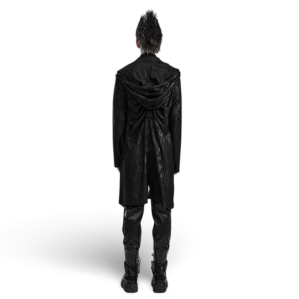 Gothic Hooded Trench Coat Men's High-Fashion