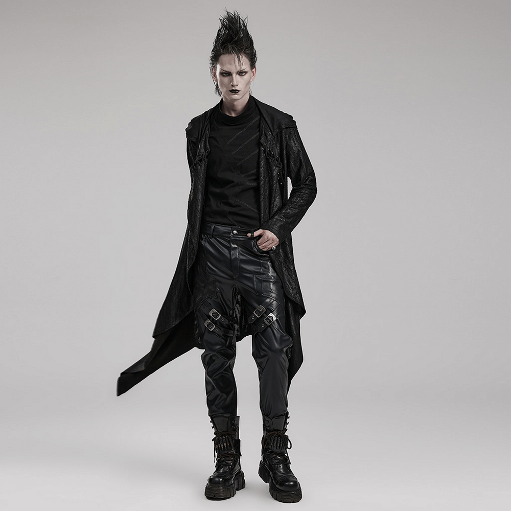Gothic Hooded Trench Coat Men's High-Fashion - HARD'N'HEAVY