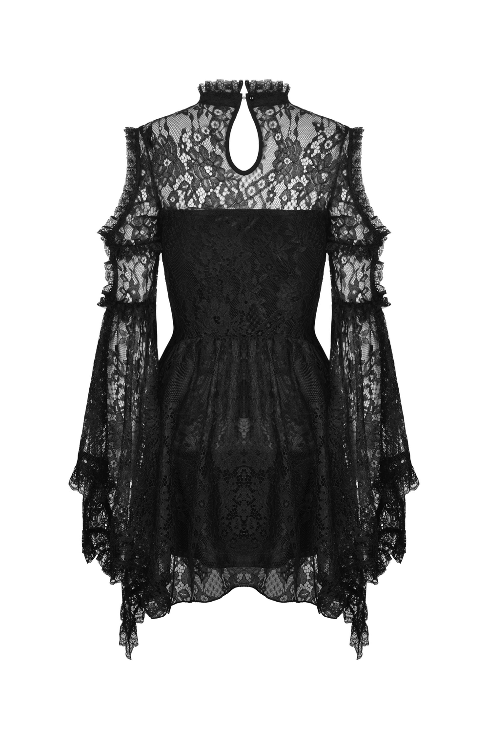 Gothic Inspired Lace Attire with Victorian Elegance