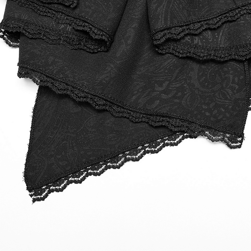 Gothic Jacquard Bow Tie with Lace And Beaded Accents