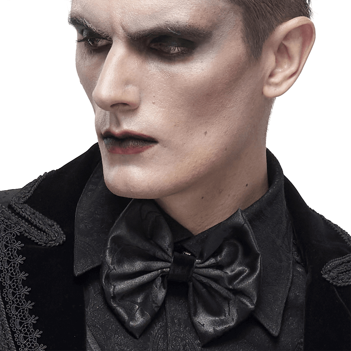 Gothic Jacquard Bowtie for Men / Black Lace-up design Bowtie / Fashion Male Accessories