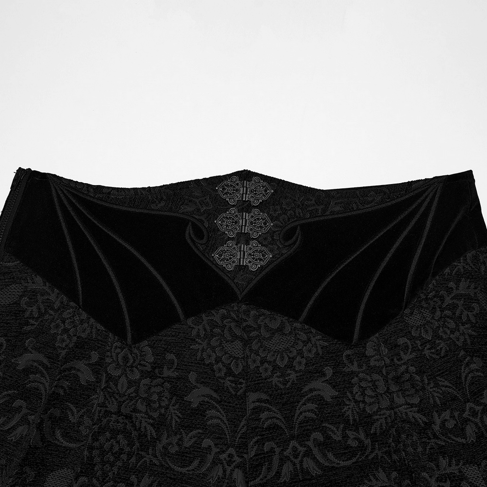 Gothic Jacquard Embroidered Pants with Metal Buttons showcasing the embroidered waistband and decorative buttons.