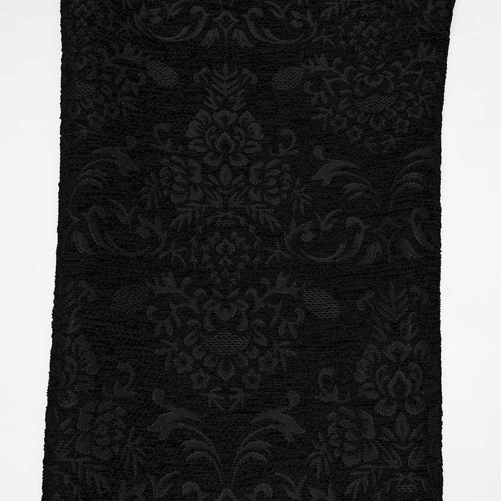 Gothic Jacquard Embroidered Pants with Metal Buttons showing exquisite palace pattern texture.