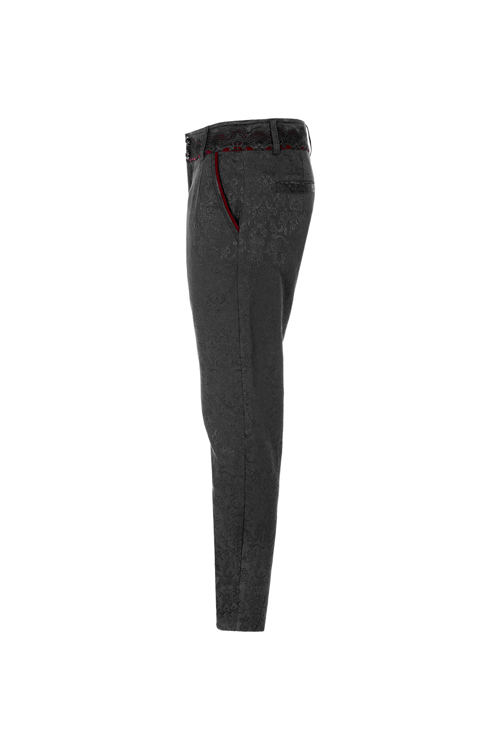 Gothic Jacquard Lace Pants with Metal Buttons