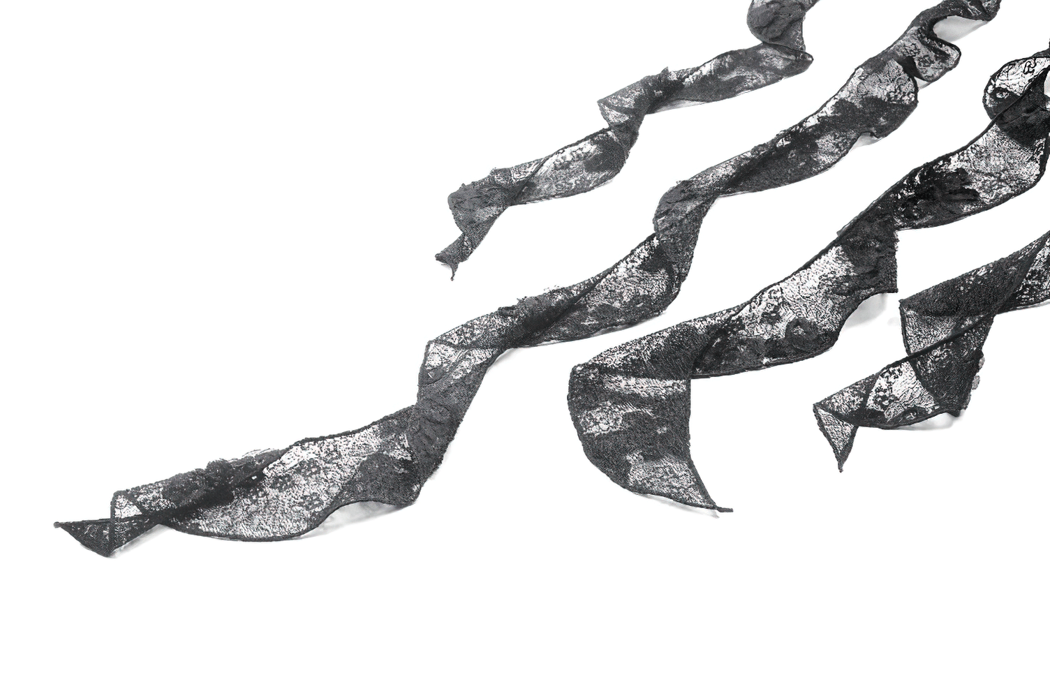 Gothic Lace and Satin Corset Mini Dress with Ruffle Details, showcasing elegant black lace ribbons.