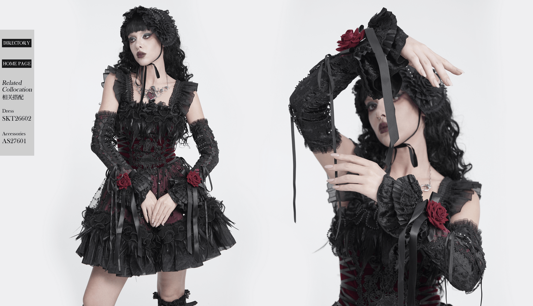 Damen-Gothic-Beinstulpen aus Spitze mit Rüschen und Schnallen