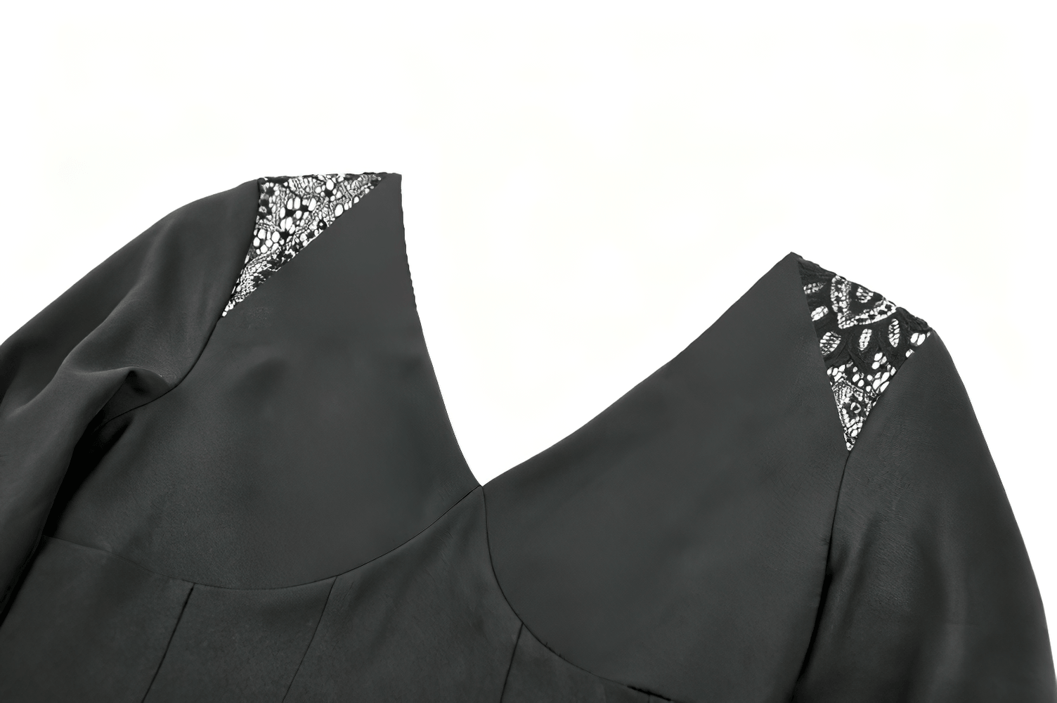 Gothic Lace Bell Sleeved Peplum Top with Deep V-Neckline