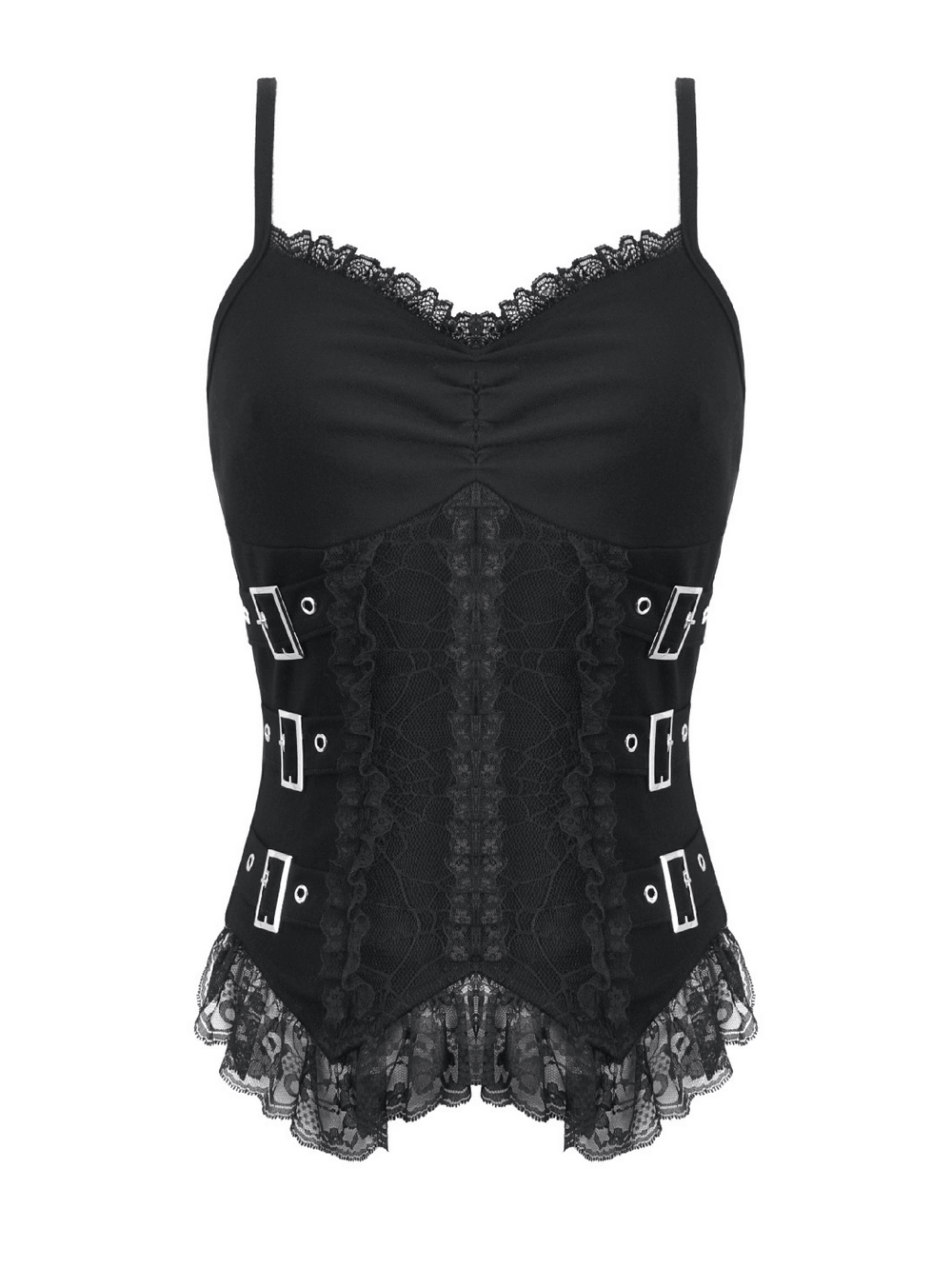 Gothic Lace Buckle Corset Camisole Top for Women