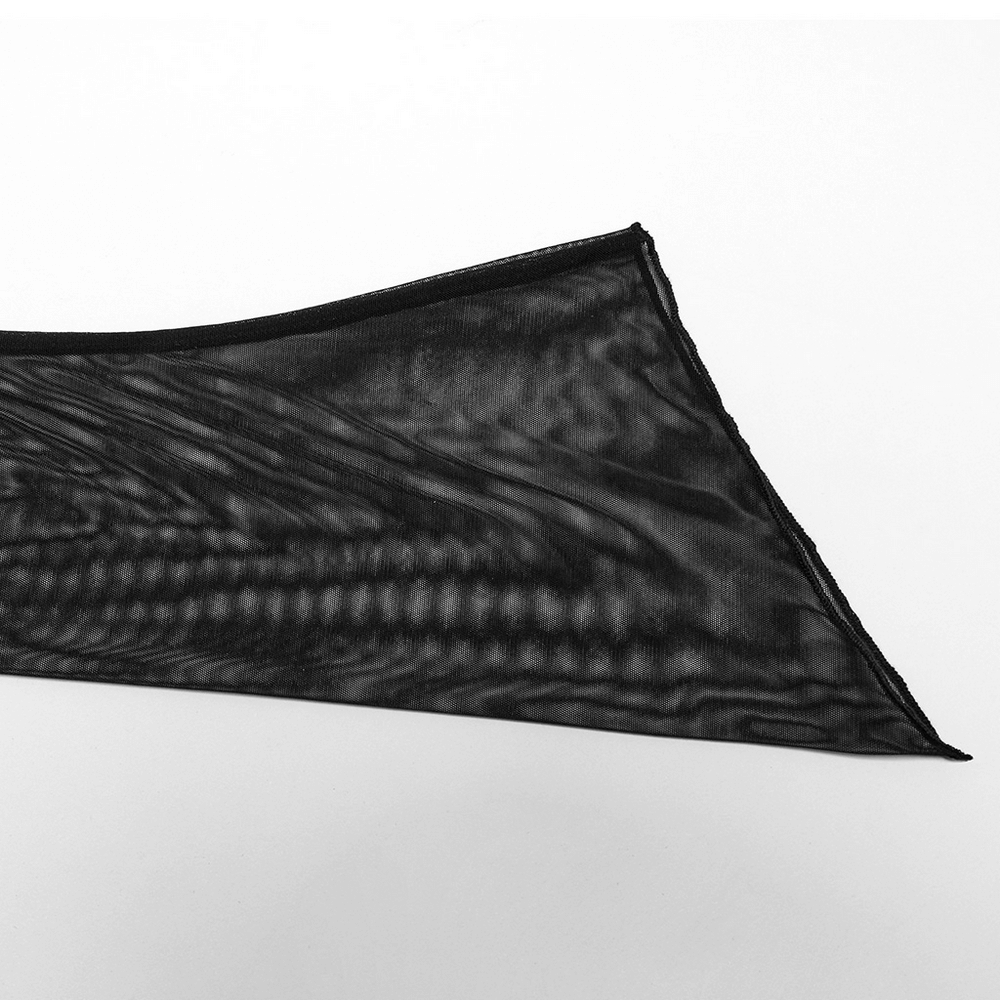 Gothic lace cape showcasing drawstring feature and unique irregular hem detail, perfect for edgy outfits.