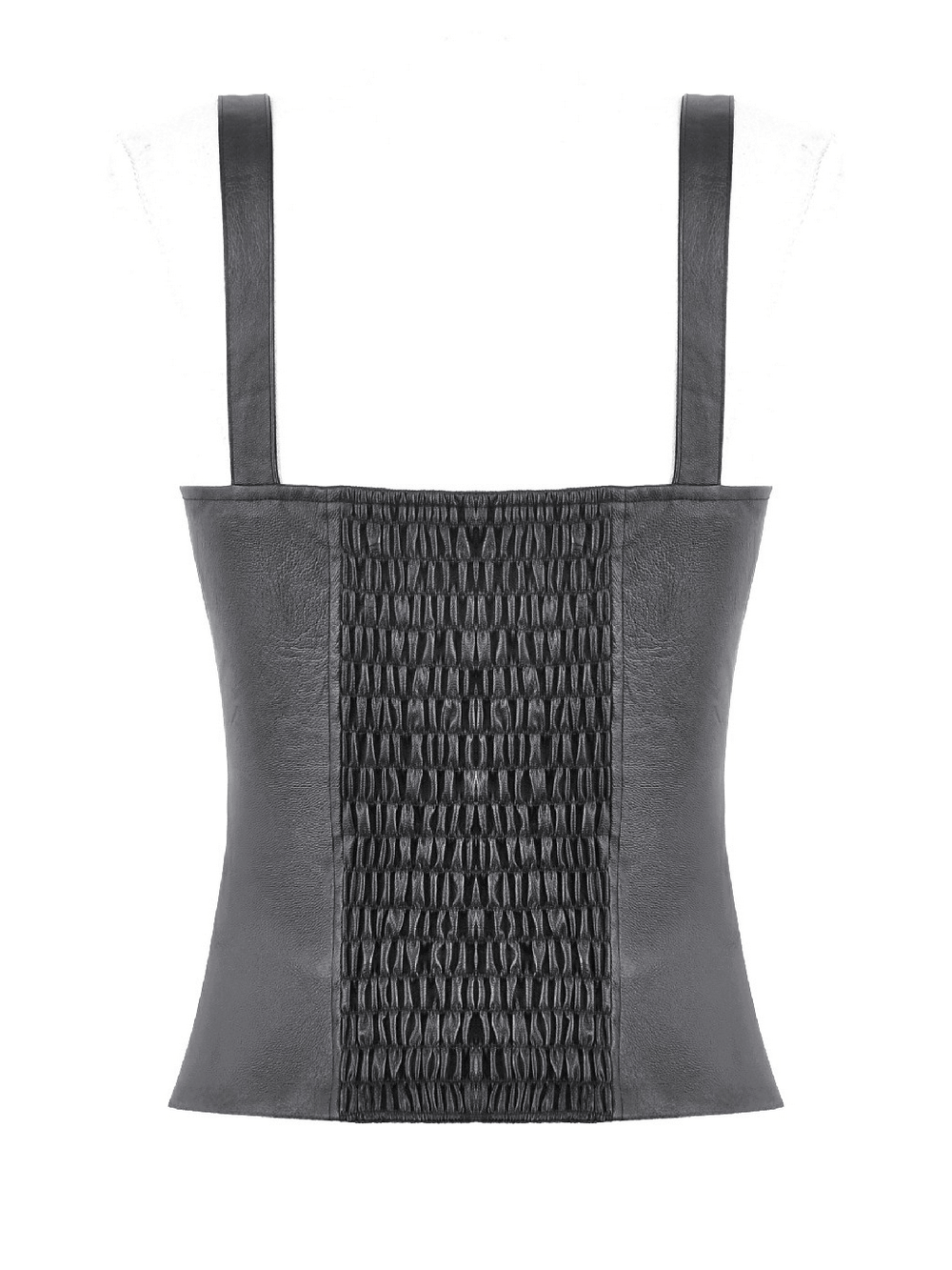 Gothic Lace Corset Top with Buckled Straps and Front Zip