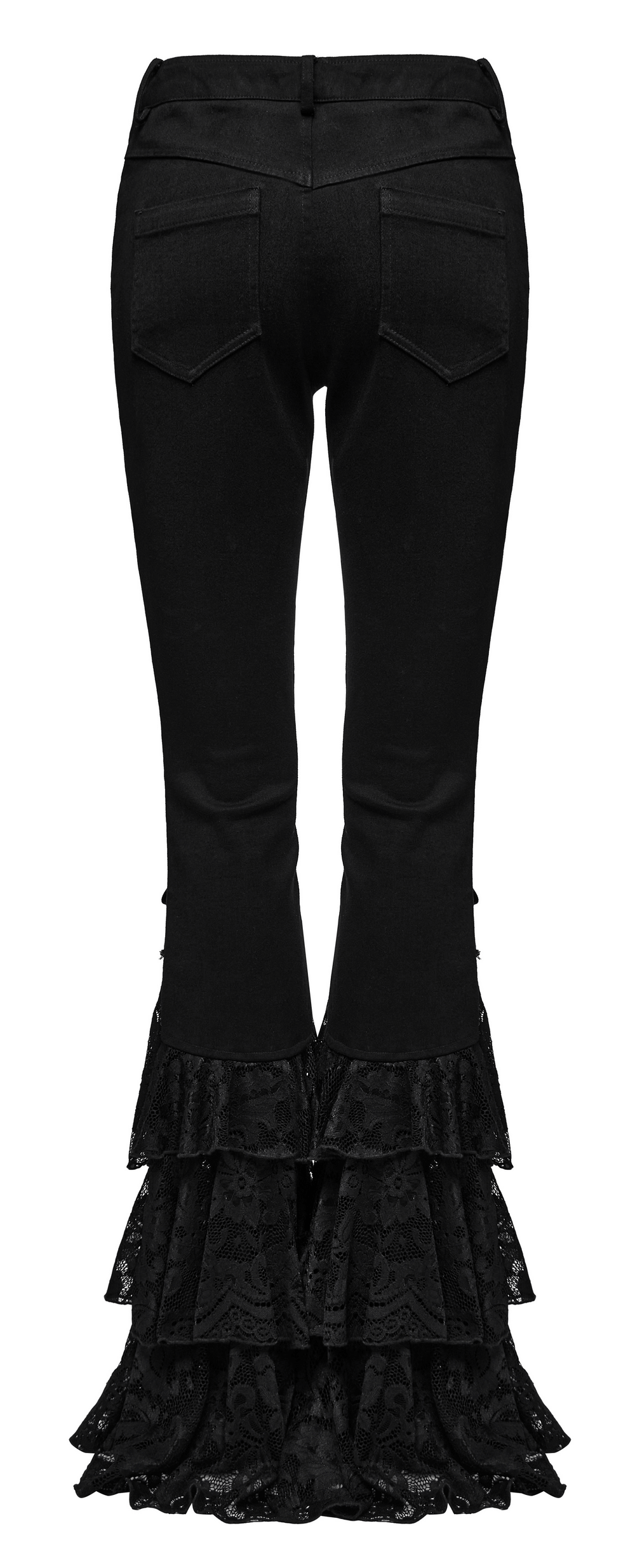 Pantalon évasé en dentelle gothique avec cordon de serrage en V