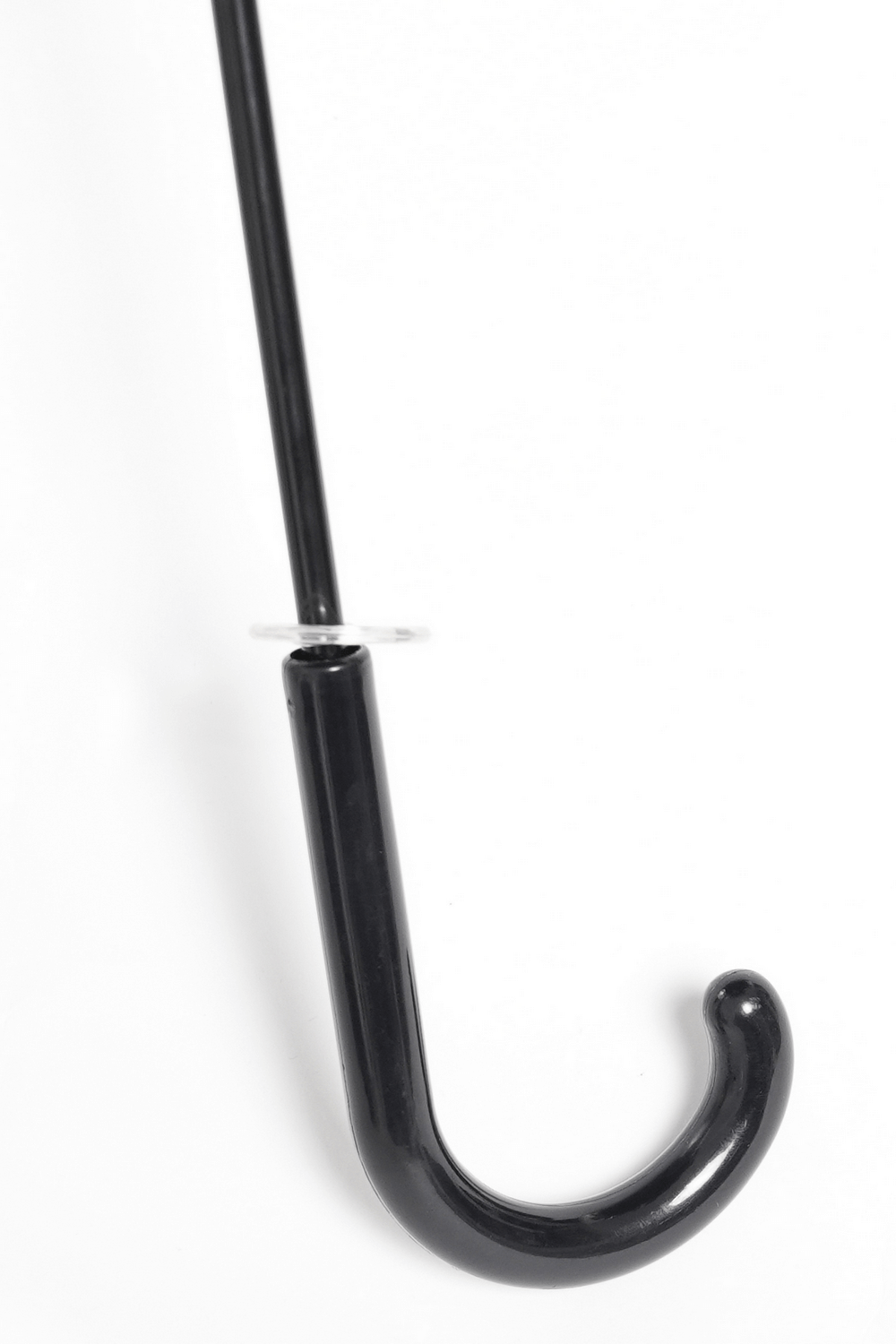 Elegant black lace umbrella handle with a curved hook design, perfect for gothic style enthusiasts.