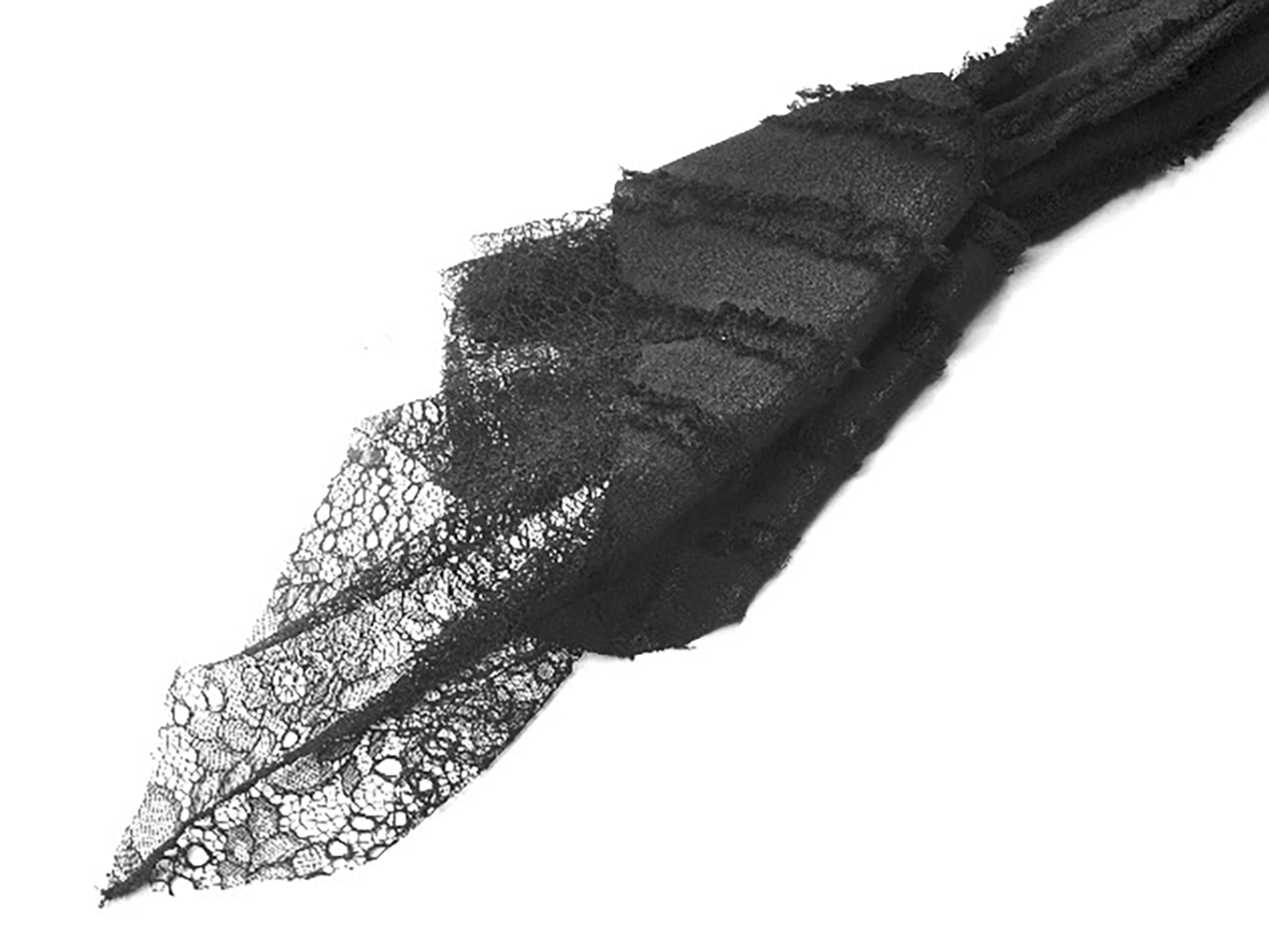 Gothic Lace Ruffle Long Sleeve Shirt with Button Closure lace detail close-up